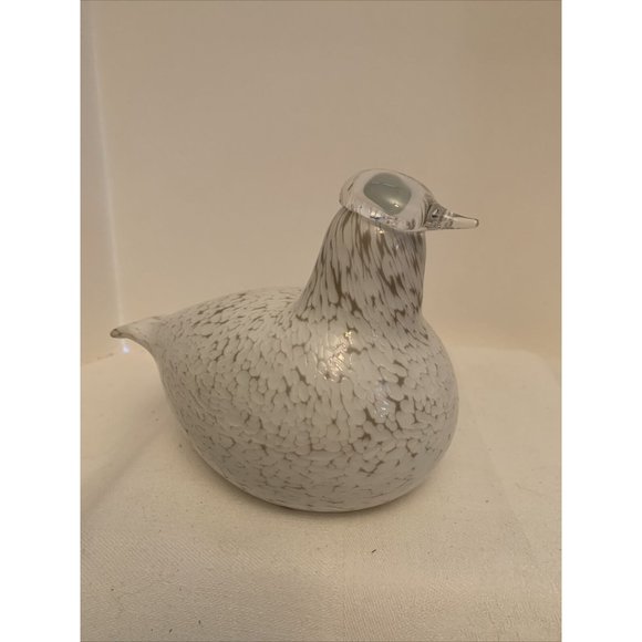 Oiva Toikka Nuutajarvi Littala Finnish Art Glass Speckled White Bird Dove - Picture 6 of 8